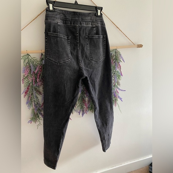Free People curvy lace-up closure skinny jeans size 28 punk goth - Picture 2 of 5